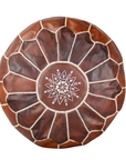 Moroccan Leather Pouffe Chestnut