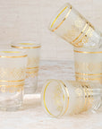 Moroccan Tea Glasses — Frosted Gold Set of 6
