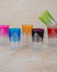 Moroccan Tea Glasses – Frosted Multicolour Set of 6