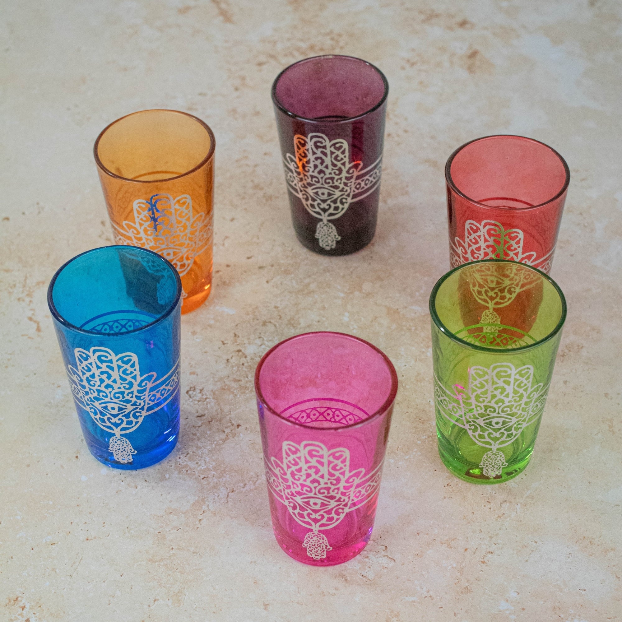 Moroccan Tea Glasses — Hand-Painted Set of 