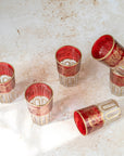 Moroccan Tea Glasses – Ruby Red & Gold Set of 6