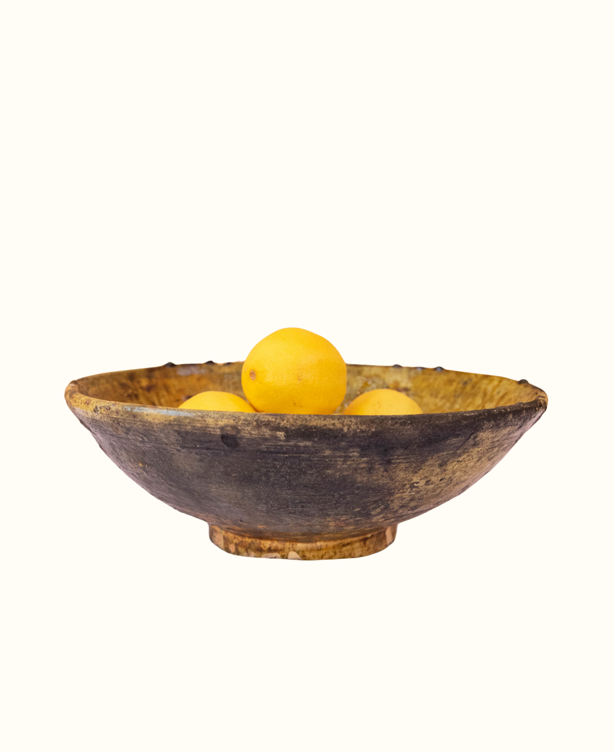 Moroccan Vintage Tamegroute Ochre Glazed Bowls