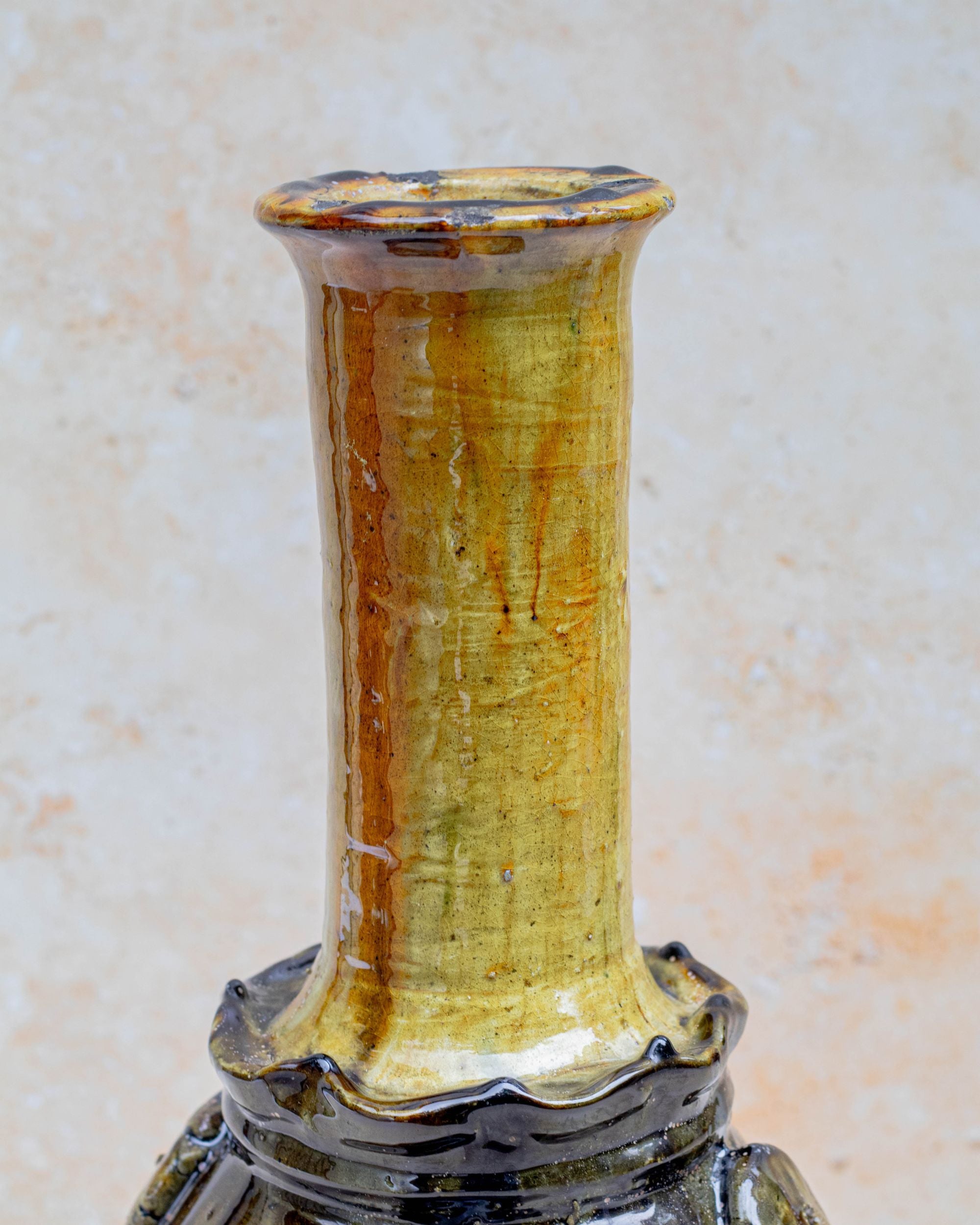 Moroccan ceramic vase with raised disc details