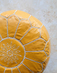 Mustard pouf with zip base for filling