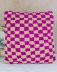 Pink & White Check Cushion Cover