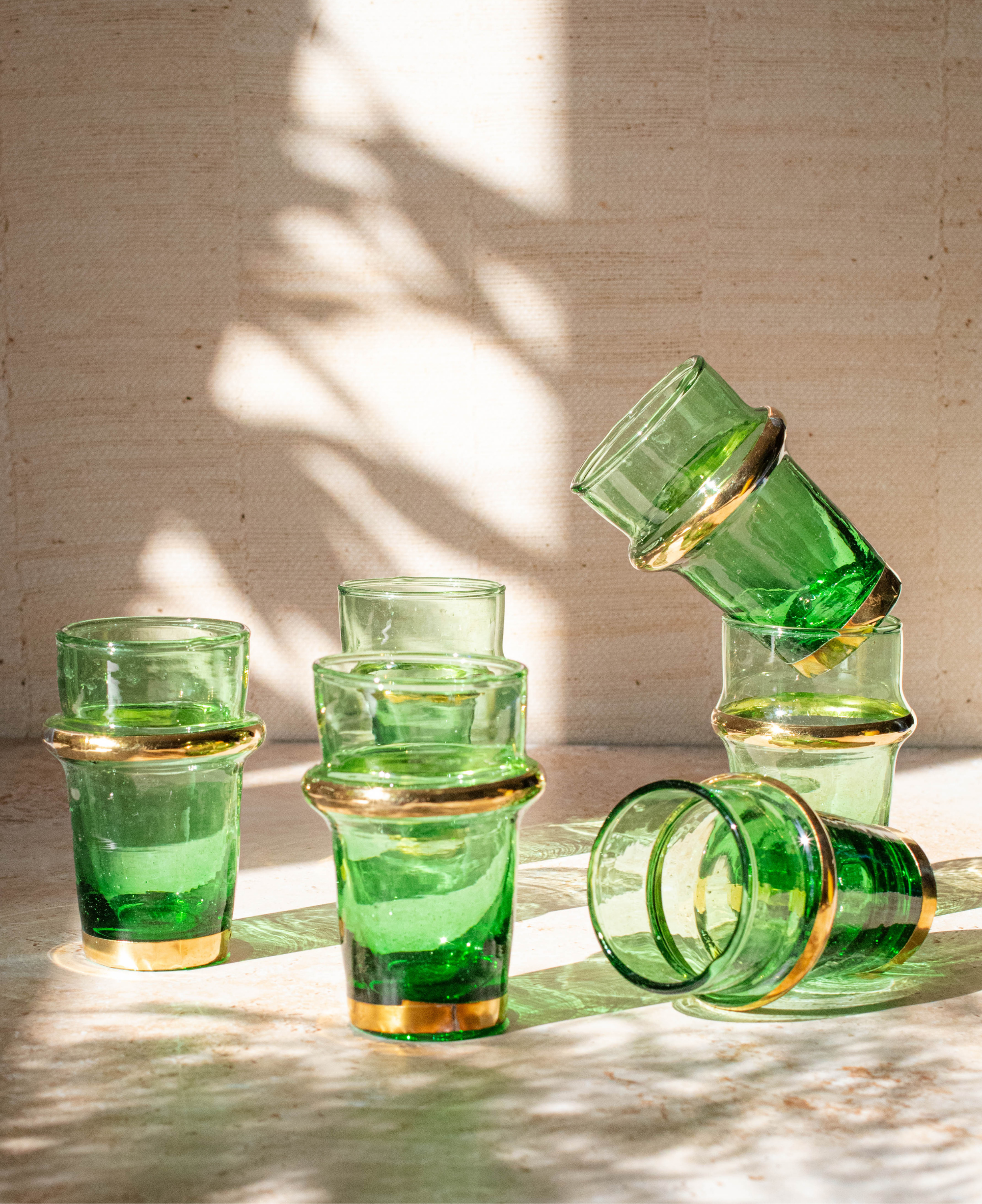 Recycled Moroccan Beldi Tea Glasses Set