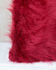 Super Soft Faux Fur Cushion Cover: Crimson