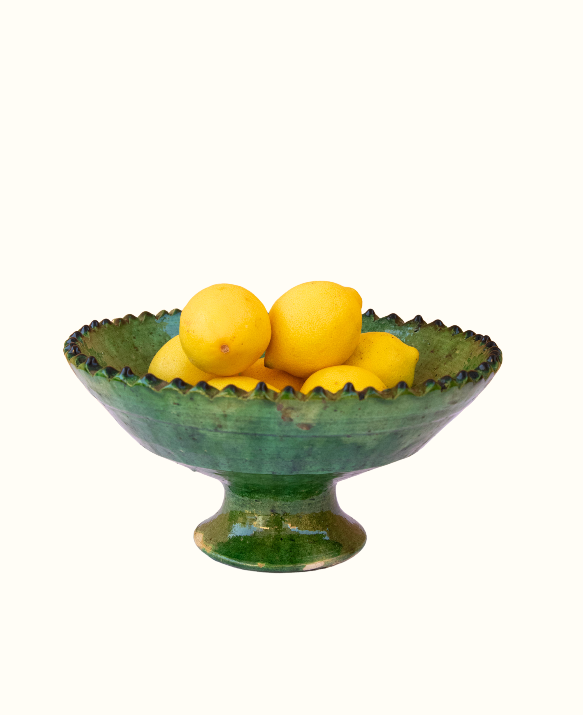 Tamegroute Green Glazed Pedestal Bowl - 4 Sizes 