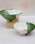 Handmade Tamegroute Half-Glazed Bowl - Green