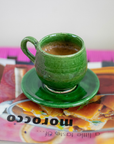 Tamegroute Pottery Coffee Saucer Cup Set