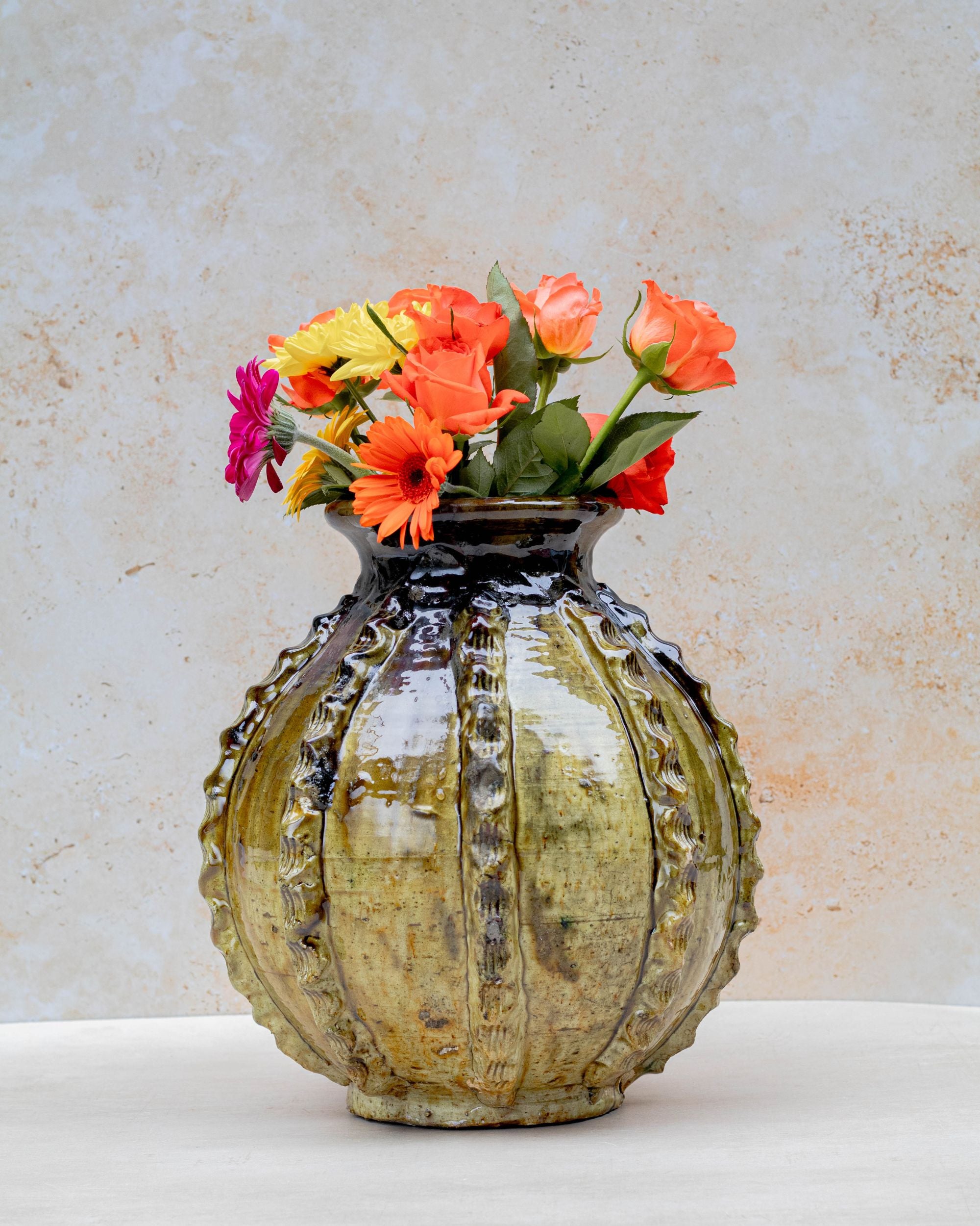 Artisan Tamegroute vase crafted in southern Morocco