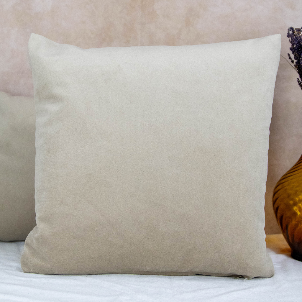 Velvet Cushion Cover: Beige