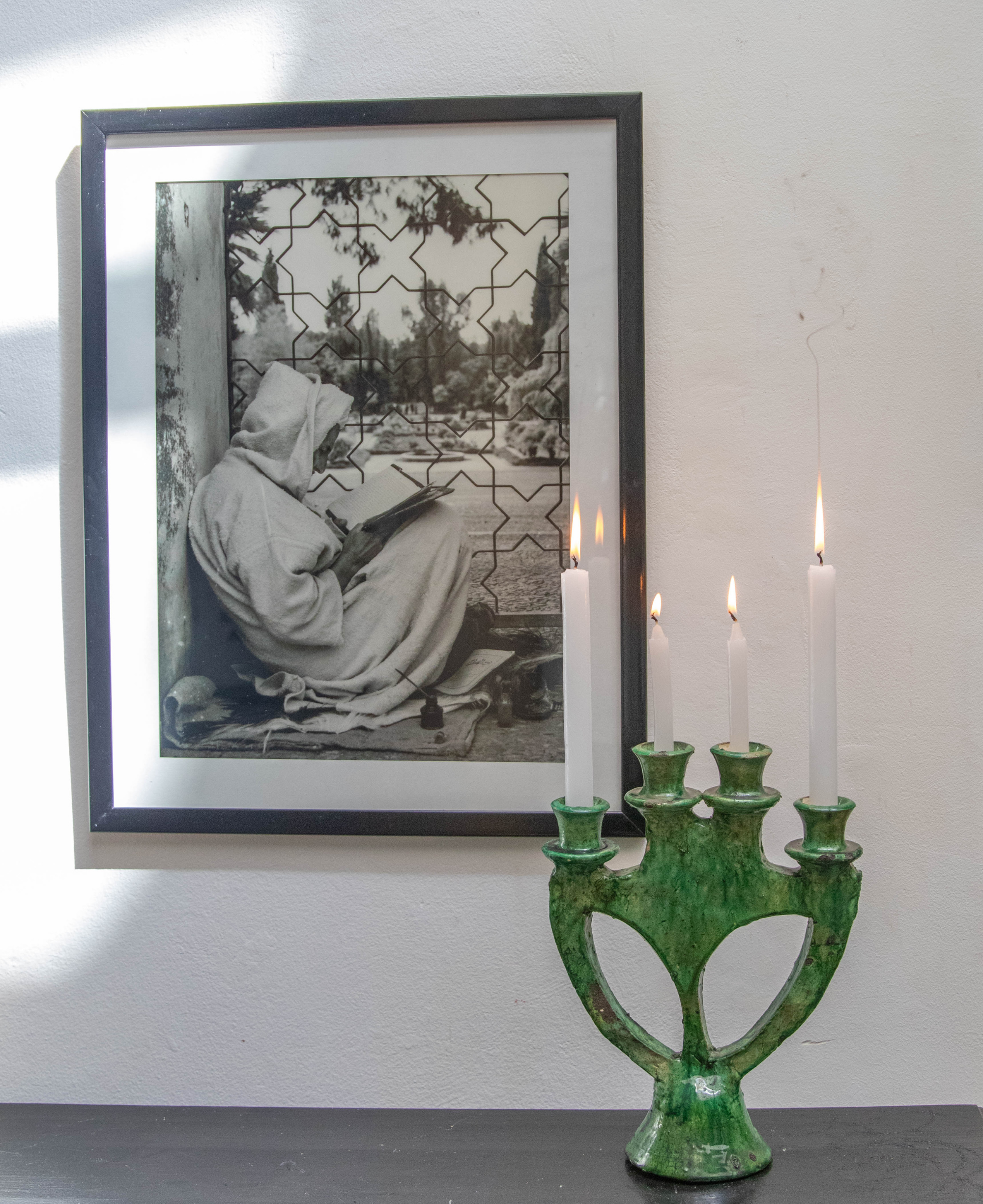 Vintage Tamegroute Handmade Candlestick Holder